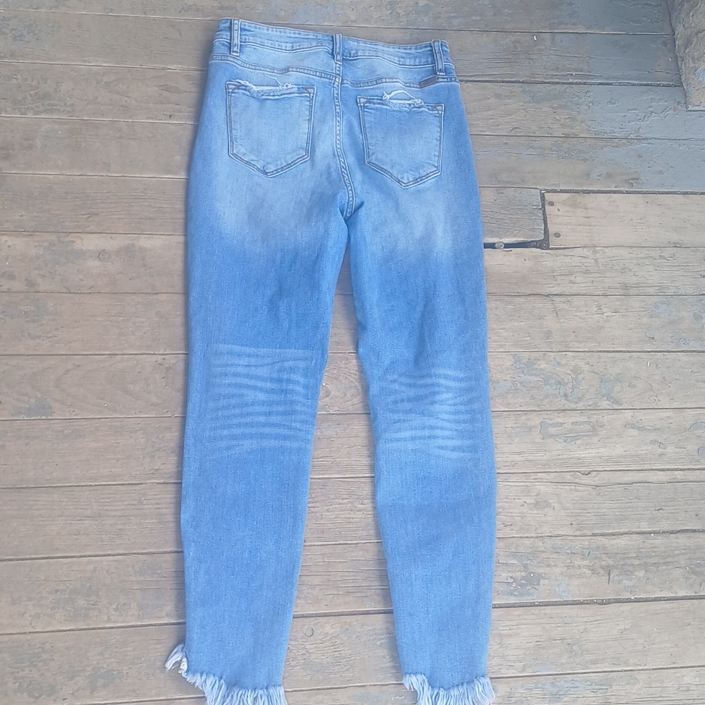 Kancan High-rise Distressed Ripped Ankle Frayed Straight Jeans Size 9/28 - Picture 5 of 6